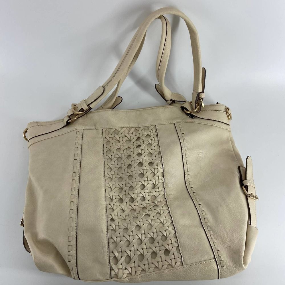 Sole Society Cream Large Hobo Purse Handled and Shoulder Strap womens handbag
